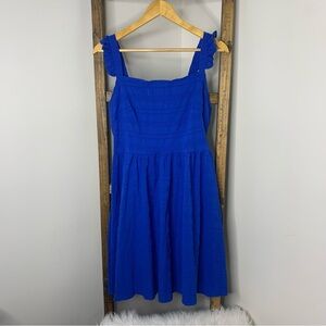 SHEIN Blue Sleeveless Dress with Ruffle Straps Size XL